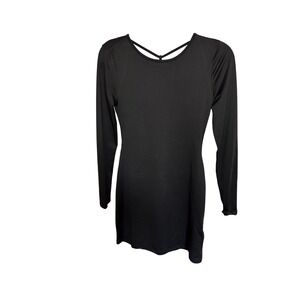 MICAS Black Long Sleeve Mini Dress‎ Open Back Party Cocktail Bodycon